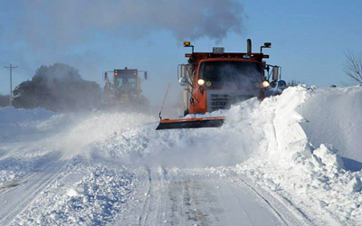 Photo of plows on Hwy 28 west of Sauk Centre.